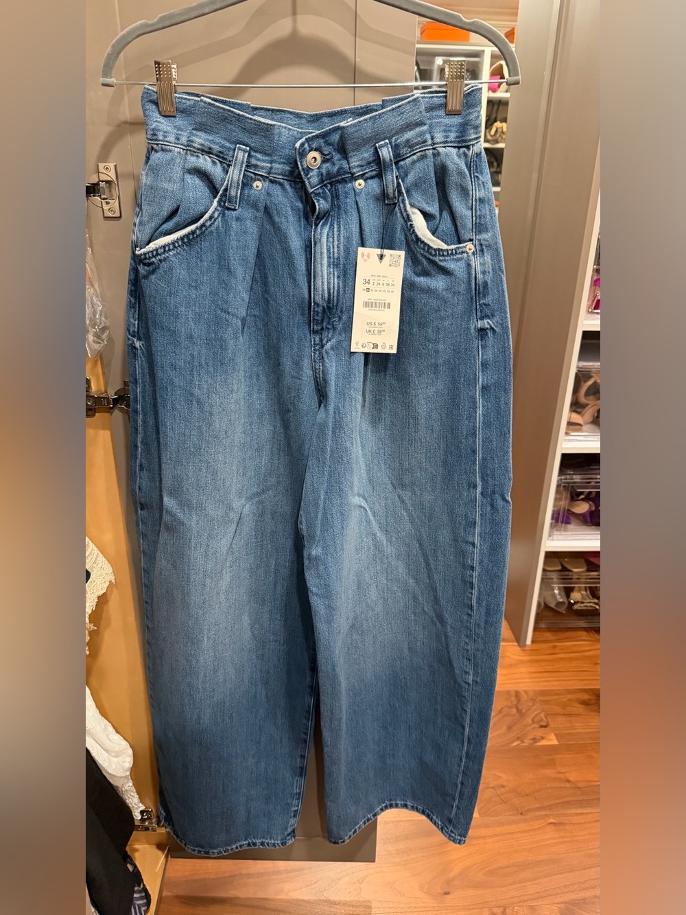 Zara Light Blue Wide-Leg Jeans